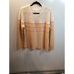 Beach Lunch Lounge Women's  2XL‎ Pink Animal Print Crew Neck Pullover Classic